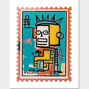 Basquiat Inspired Post Stamp Posters and Art